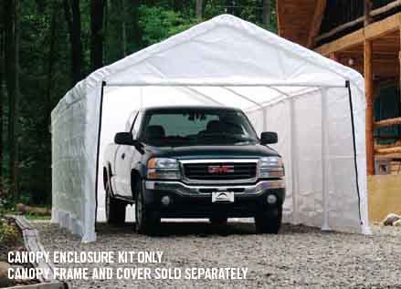 1226 White Canopy Enclosure Kit, Fits 2" Frame